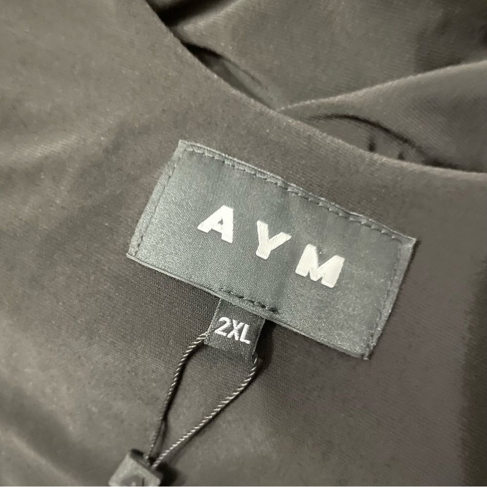 AYM Paxton Dress with Long Sleeves Black Bodycon Midi Dress Size 2XL NEW - Picture 4 of 11